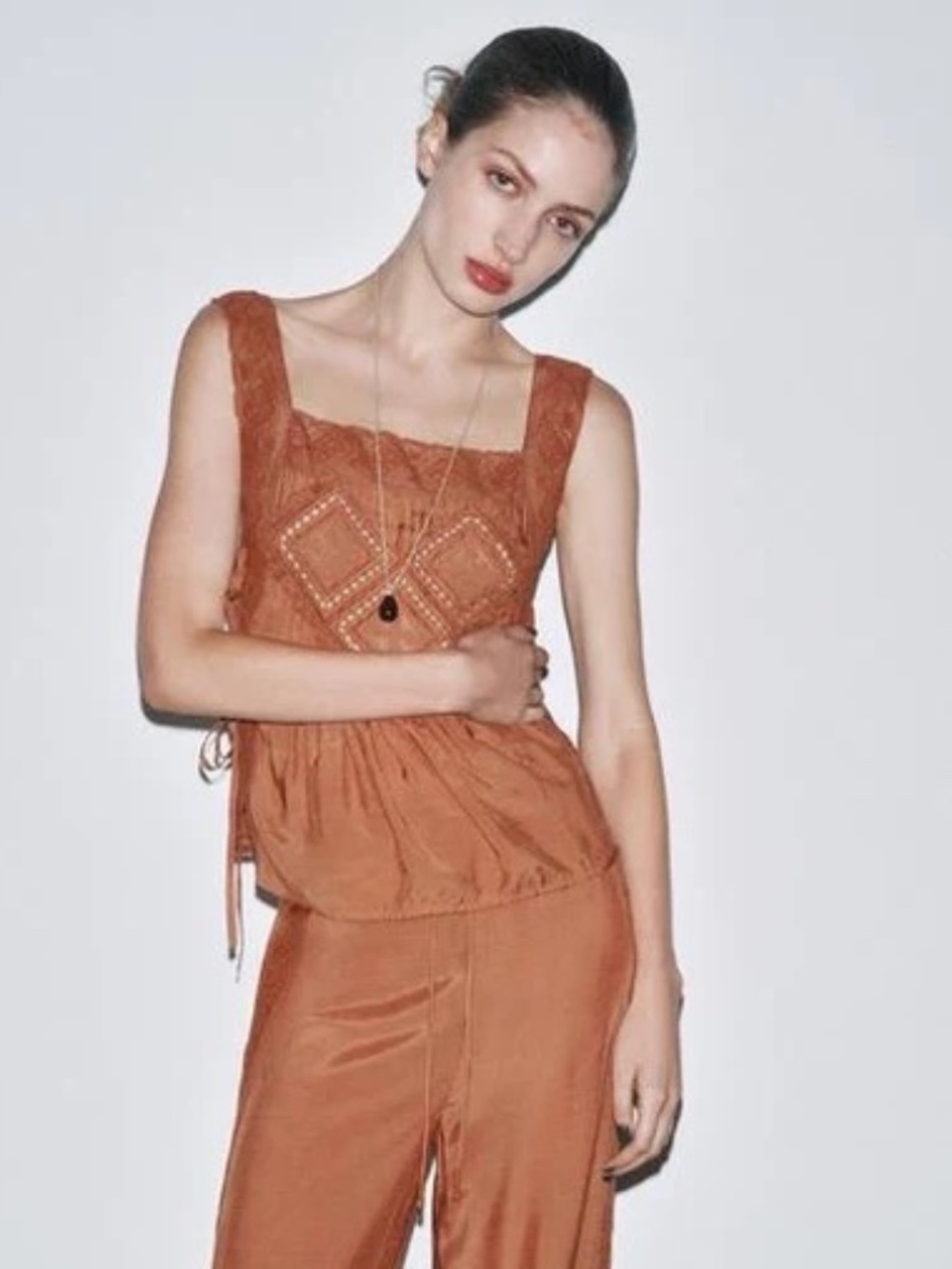 Limited Edition NWT Zara Limited Edition Argyle Lace Top  - Size M